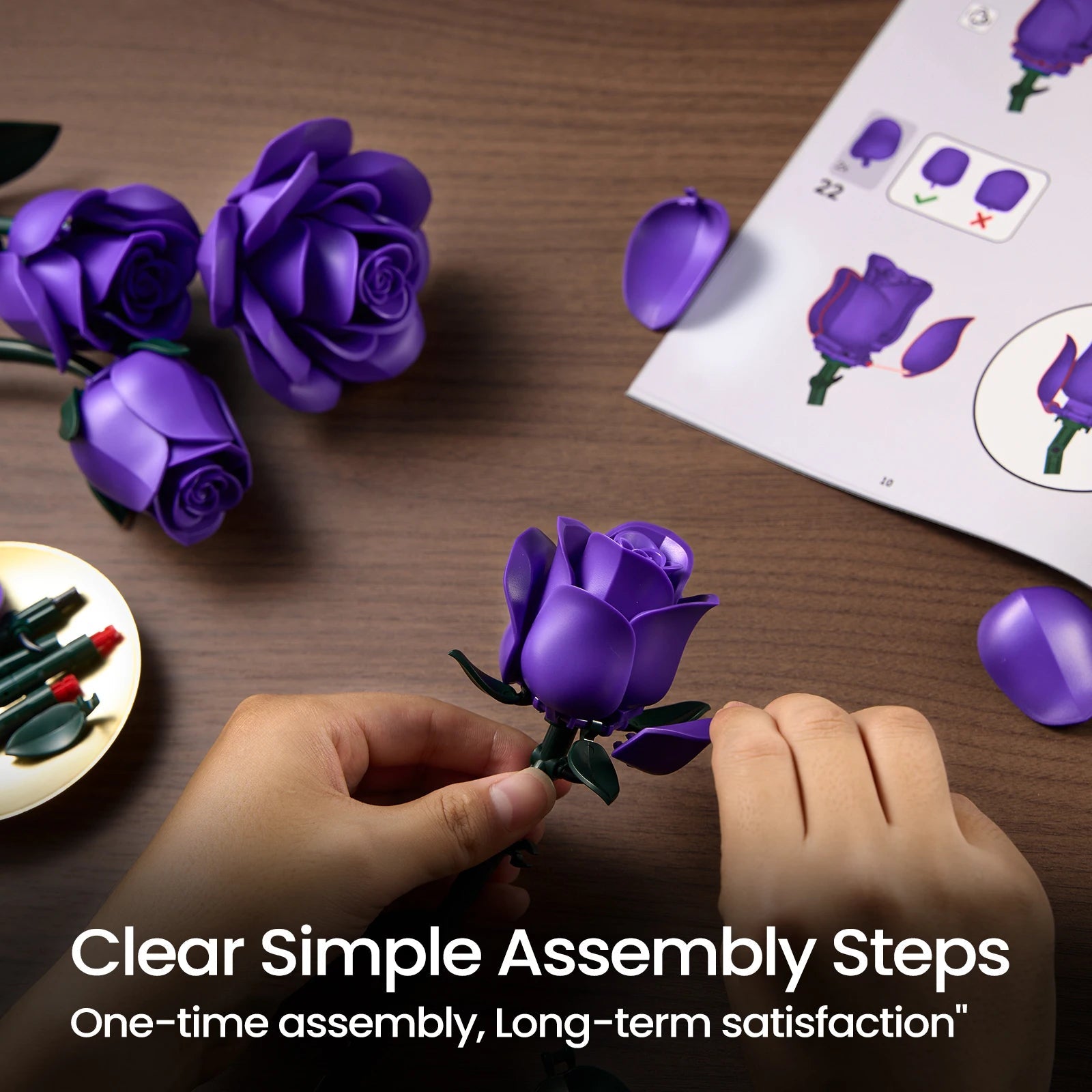 Floral Bricks Building Set - Perfect Gift for Adults! - silverfoxgoods